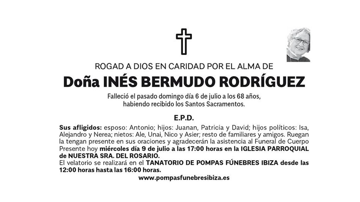 Esquela Inés Bermudo Rodríguez