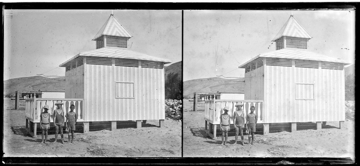 Casetas de baño alquilables.
