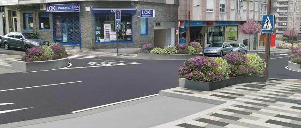 Aceras descontaminantes en O Calvario  |  La calle Estorniño lucirá aceras más anchas y con un material novedoso en Vigo. El proyecto para el vial de O Calvario prevé la instalación de baldosas ecológicas capaces, por su composición, de reducir la contaminación urbana procedente de los escapes de los coches y otros elementos volátiles al degradarlos.