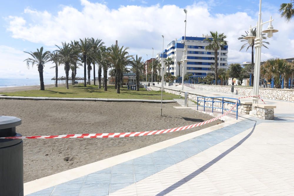 Playas cerradas en Málaga en el inicio de la primavera