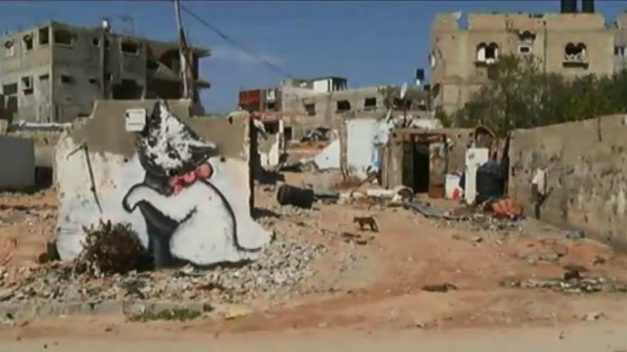 Banksy en la franja de Gaza