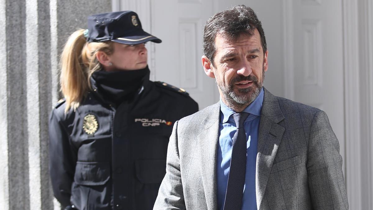 El mayor de los Mossos, Ferran López, a la salida del Tribunal Supremo.