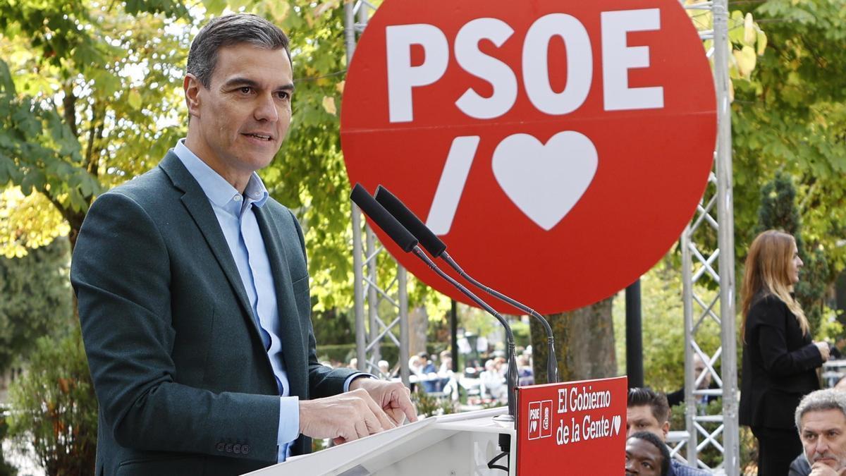 Pedro Sánchez, durante el acto en Soria.