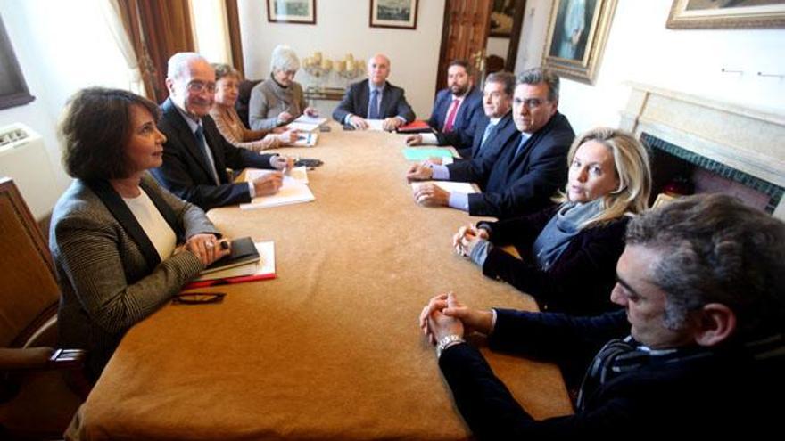 Los integrantes de Comercio&amp;Málaga, en la reunión de hace unos días con el alcalde de Málaga.