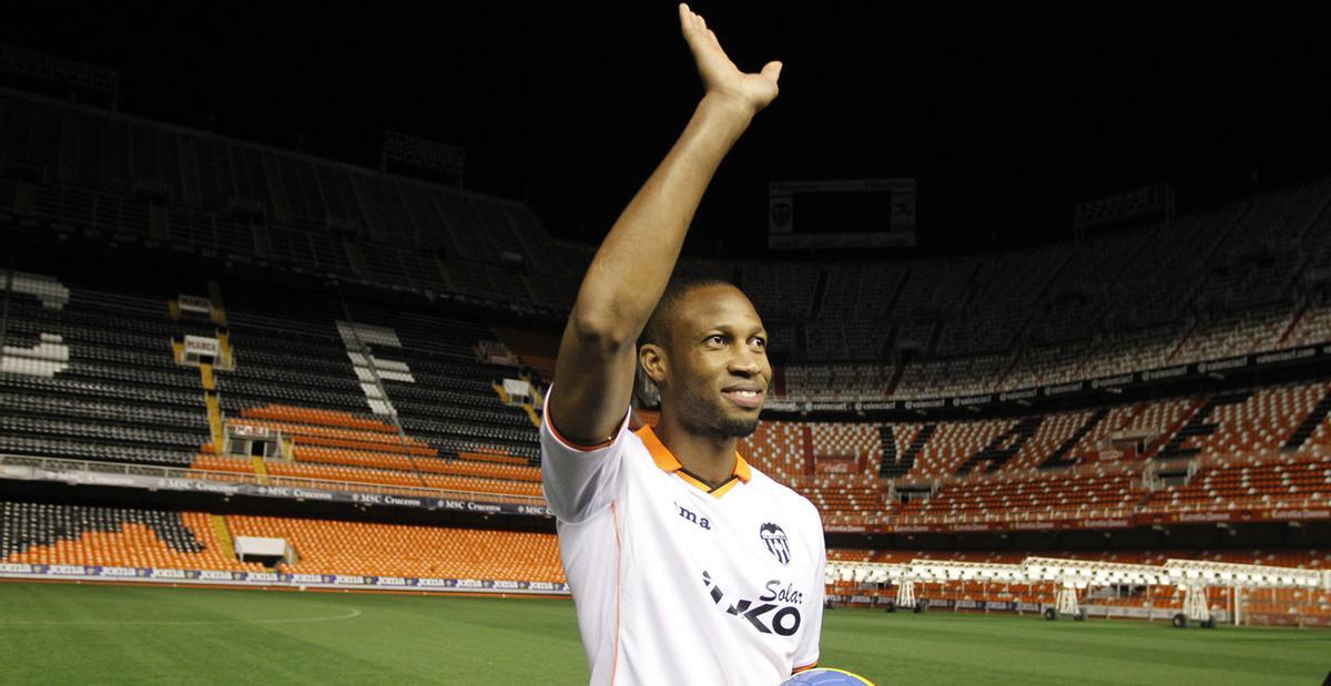 Seydou Keita, en su presentación en Mestalla