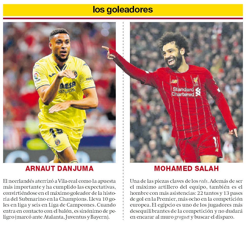 Arnaut Danjuma y Mohamed Salah, los referentes de Villarreal y Liverpool.