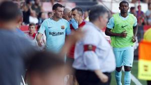 Vermaelen no pudo finalizar el encuentro frente al Nàstic de Tarragona