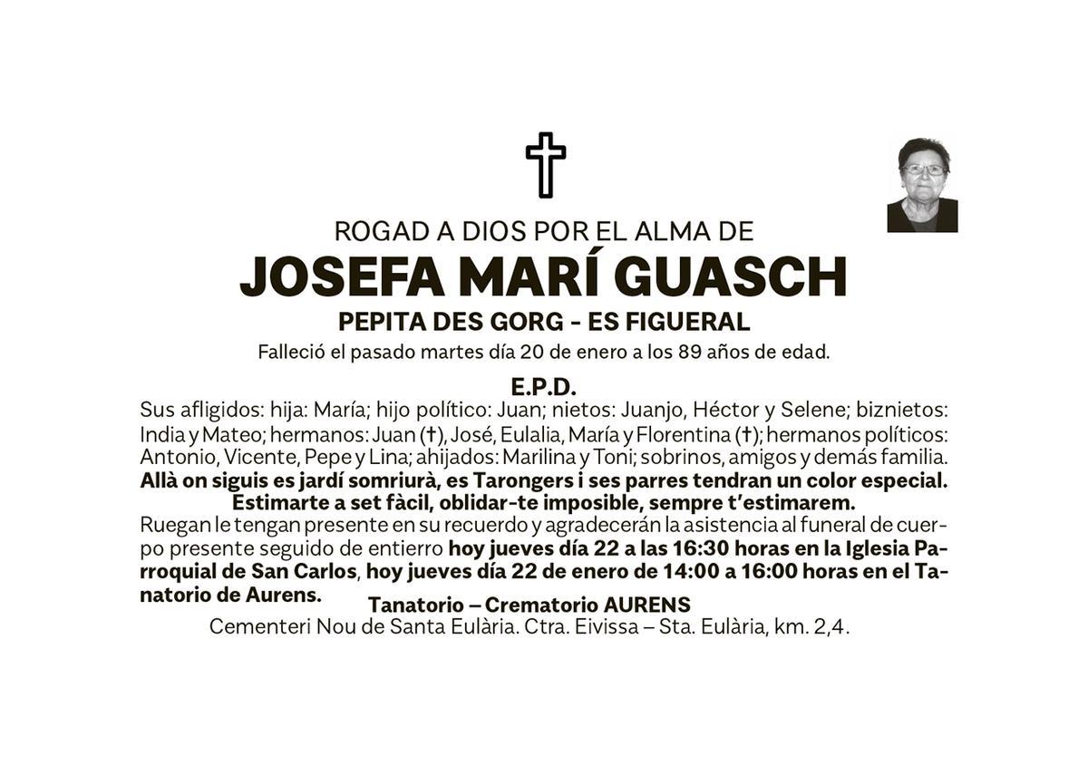 Esquela Josefa Marí Guasch