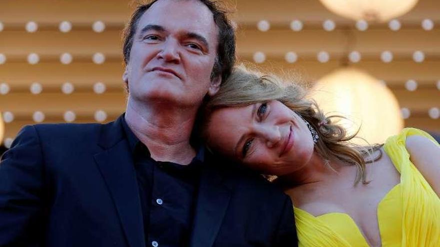 Quentin Tarantino y Uma Thurman, en Cannes. // Reuters