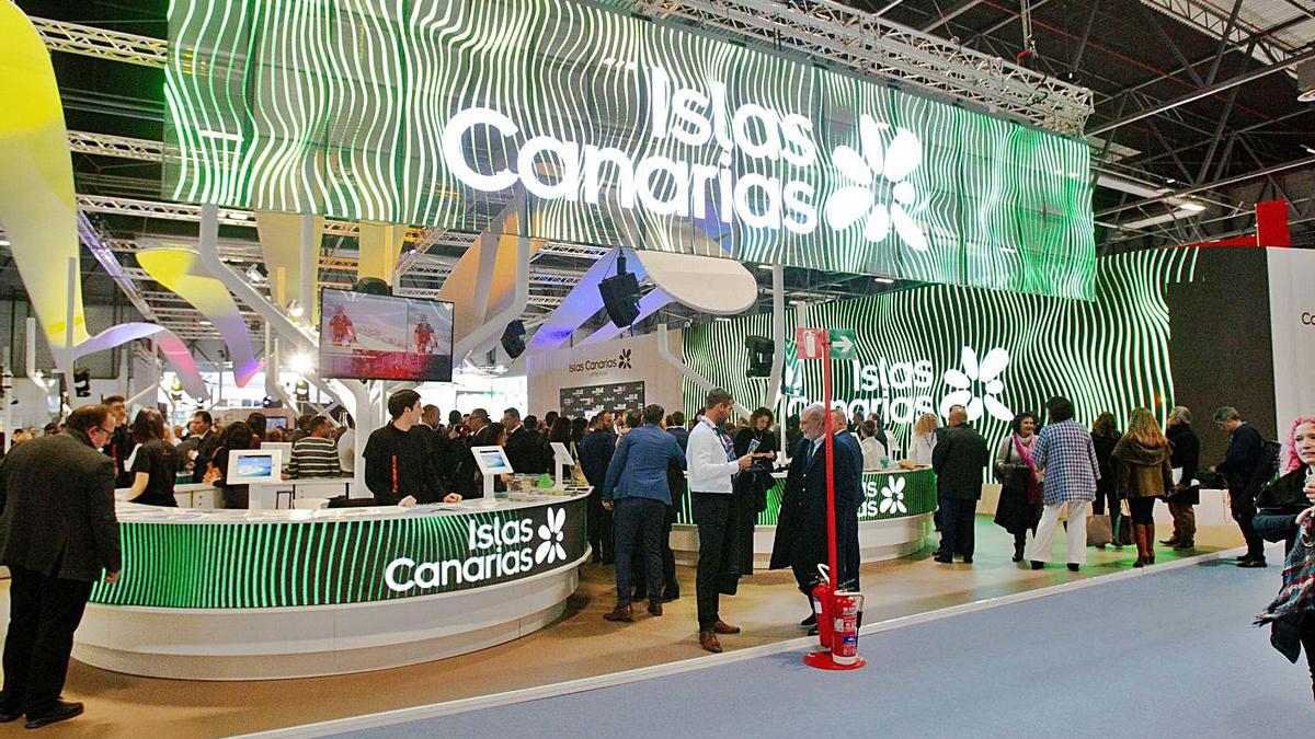 Panorámica del estand de Canarias en la última edición de Fitur antes de la pandemia, en enero del año pasado.