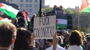 Manifestación en solidaridad con el pueblo palestino en Barcelona