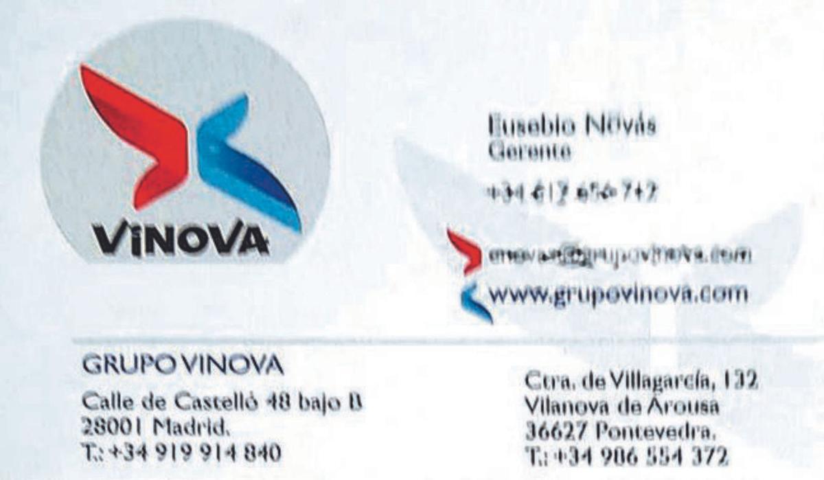 Tarjeta de gerente de Novás en Vinanova