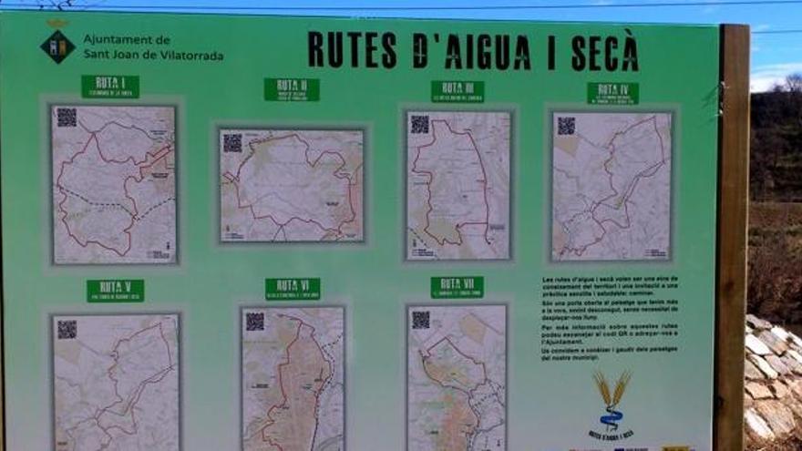 Sant Joan de Vilatorrada instal·la dos plafons per indicar les rutes d´aigua i de secà