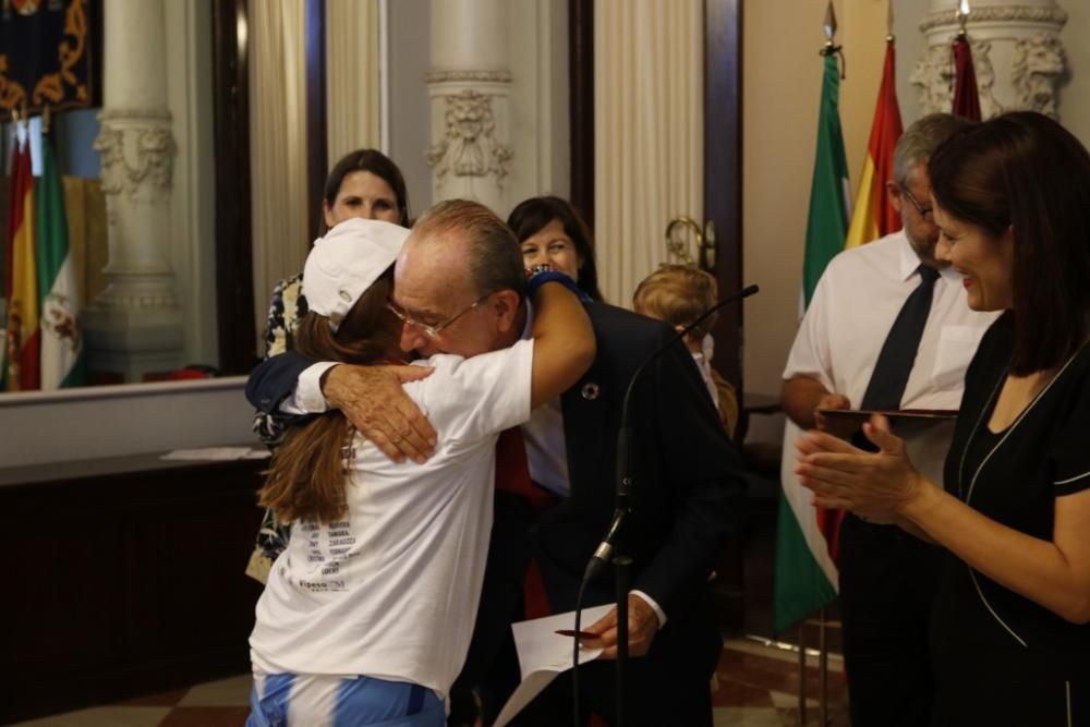 Recibimiento al Málaga CF en el Ayuntamiento de Málaga.