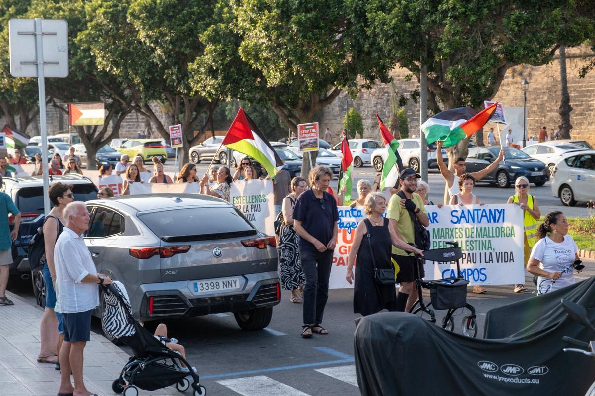 Manifestación en apoyo a Gaza y al pueblo palestino en Palma el viernes 31 de julio de 2026.
