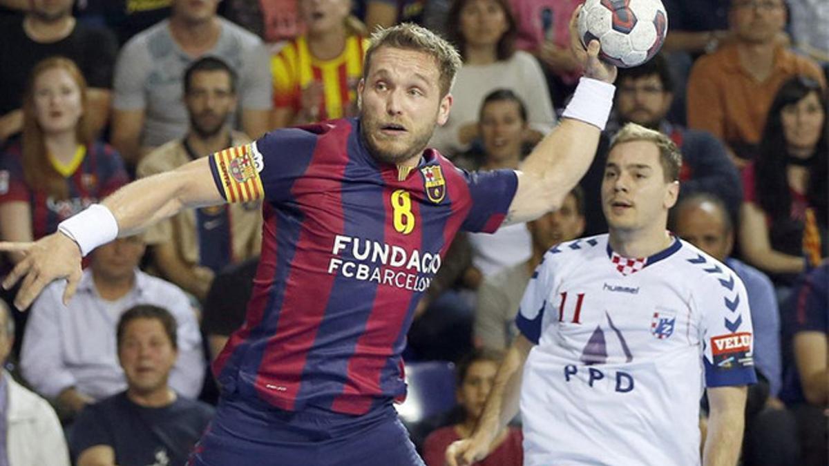 Víctor Tomas, durante el partido del sábado ante el Zagreb