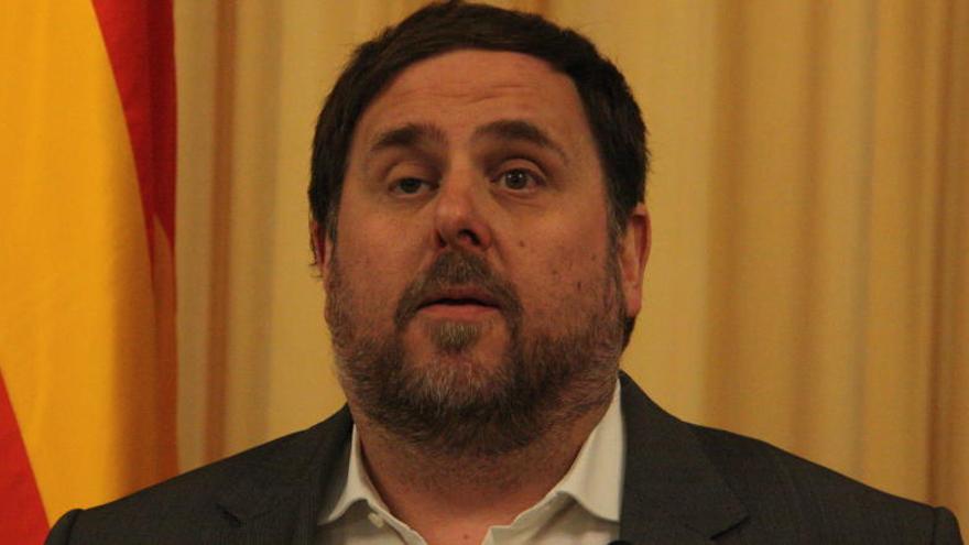 Junqueras durant l&#039;entrega dels Pressupostos