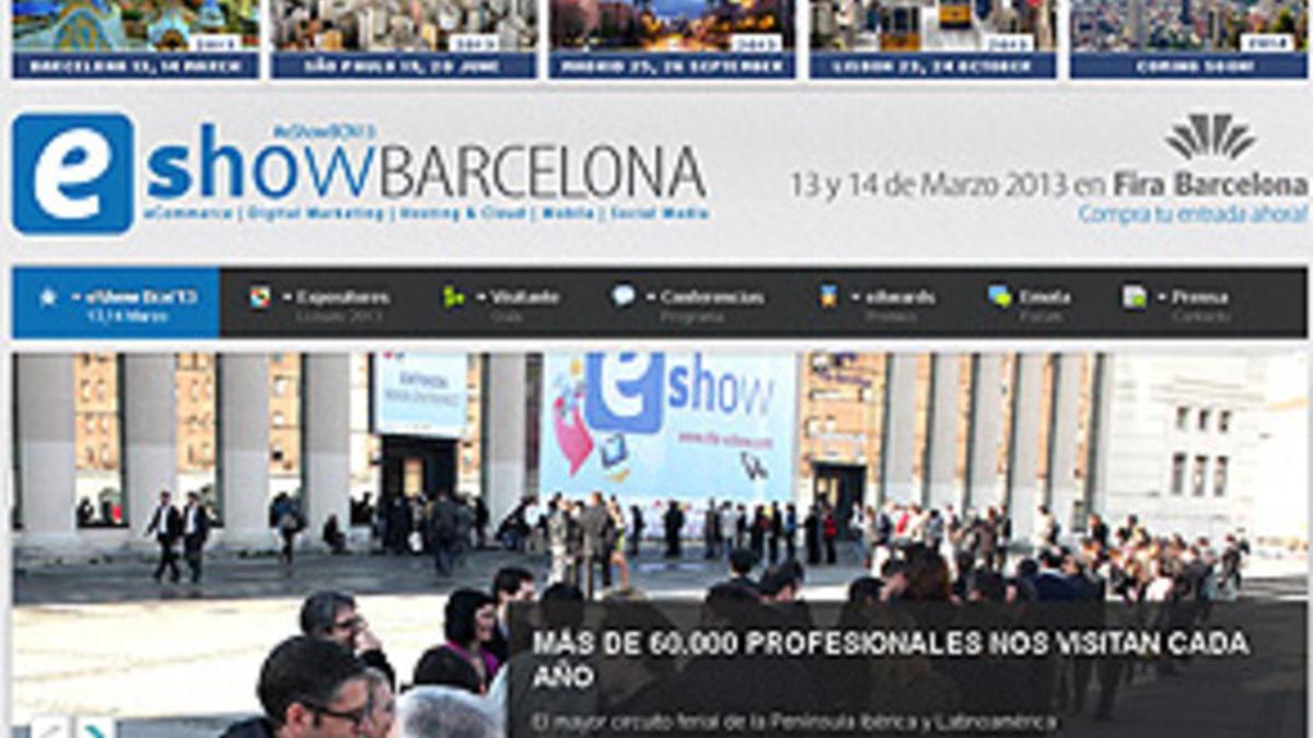 Captura de la página web de eShow de Barcelona.