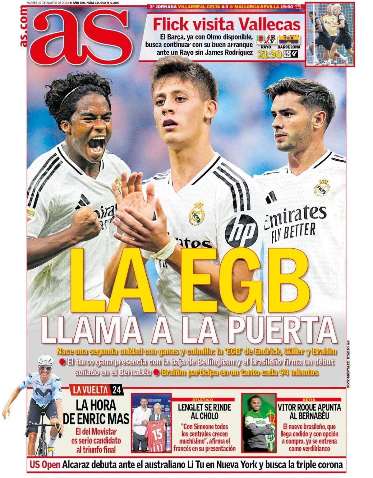 Las portadas de la prensa deportiva de hoy, martes 27 de agosto