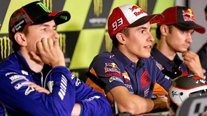 Lorenzo, Márquez i Pedrosa, a la roda de premsa postentrenament