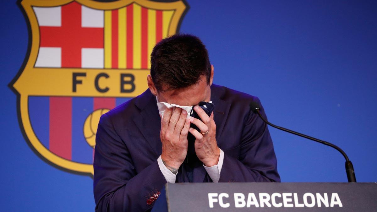 Messi se despide llorando del Barça