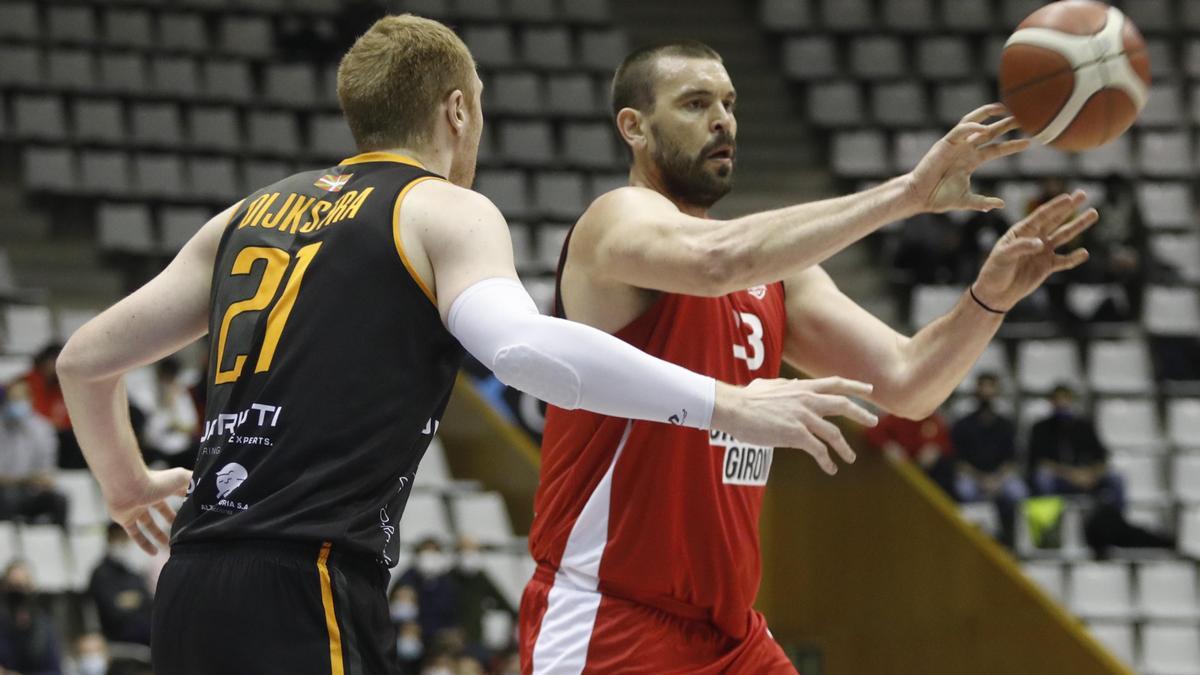 Marc Gasol en el partit de dimecres a Fontajau davant el Juaristi