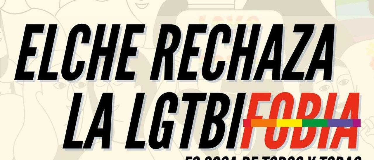 Cartel de la campaña del Ayuntamiento de Elche contra la LGTBIFobia