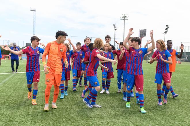 La celebración del Infantil B al ganar el título de Liga de su categoría