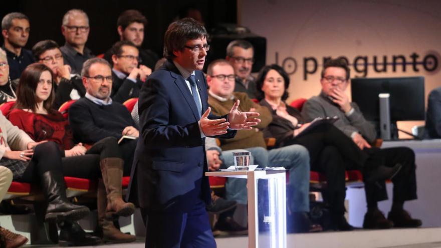 Carles Puigdemont, en el programa «Jo pregunto» de TV3