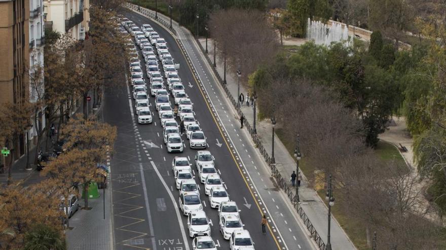 Protesta de taxis.