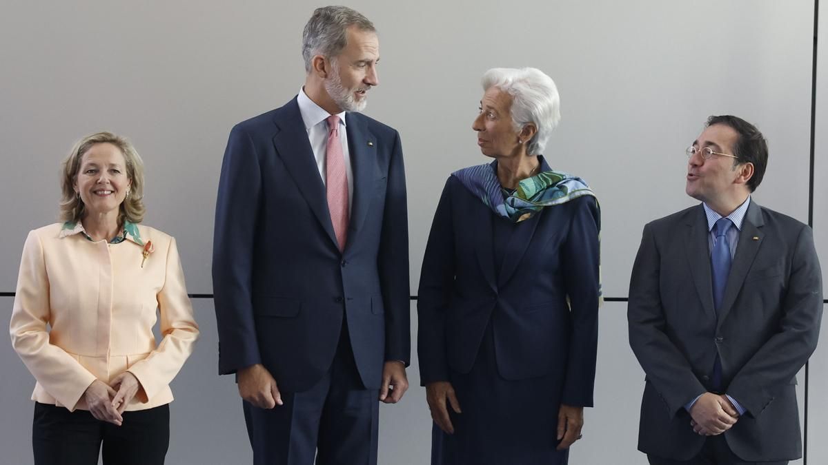 Christine Lagarde recibe al rey Felipe VI en el Banco Central Europeo