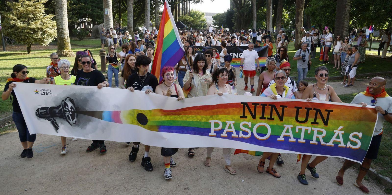 Manifestación por el Día del Orgullo celebrada en Pontevedra, que partió del parque de las Palmeras.