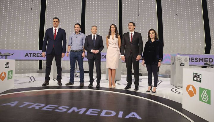 DEBATE TELEVISADO ENTRE LOS CANDIDATOS DE PP, PSOE, CIUDADANOS Y PODEMOS