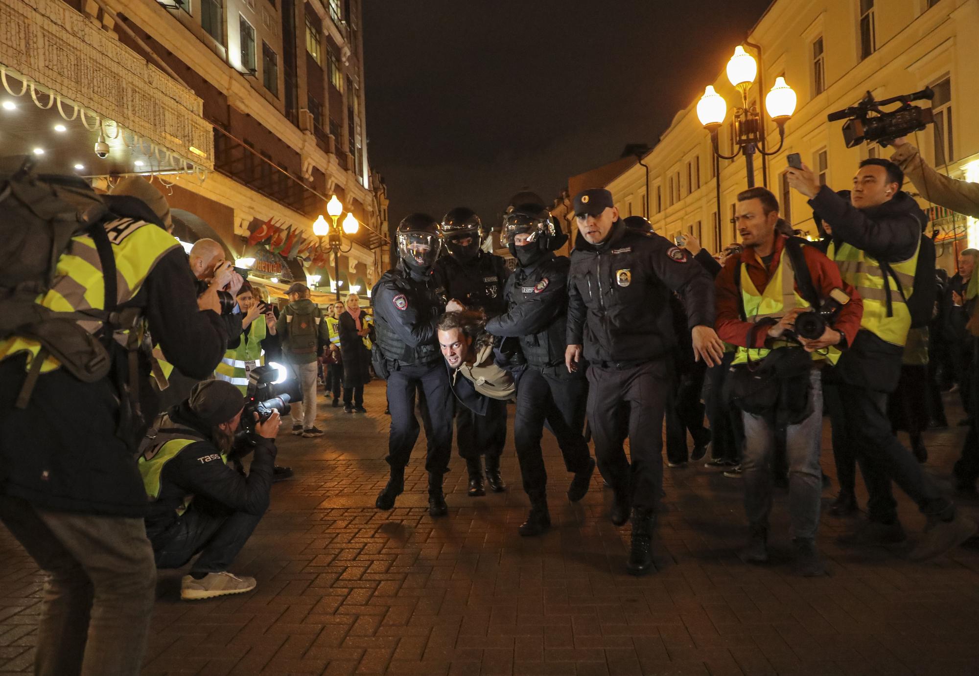 Protestas en Moscú contra la movilización para la guerra de Ucrania decretada por Putin