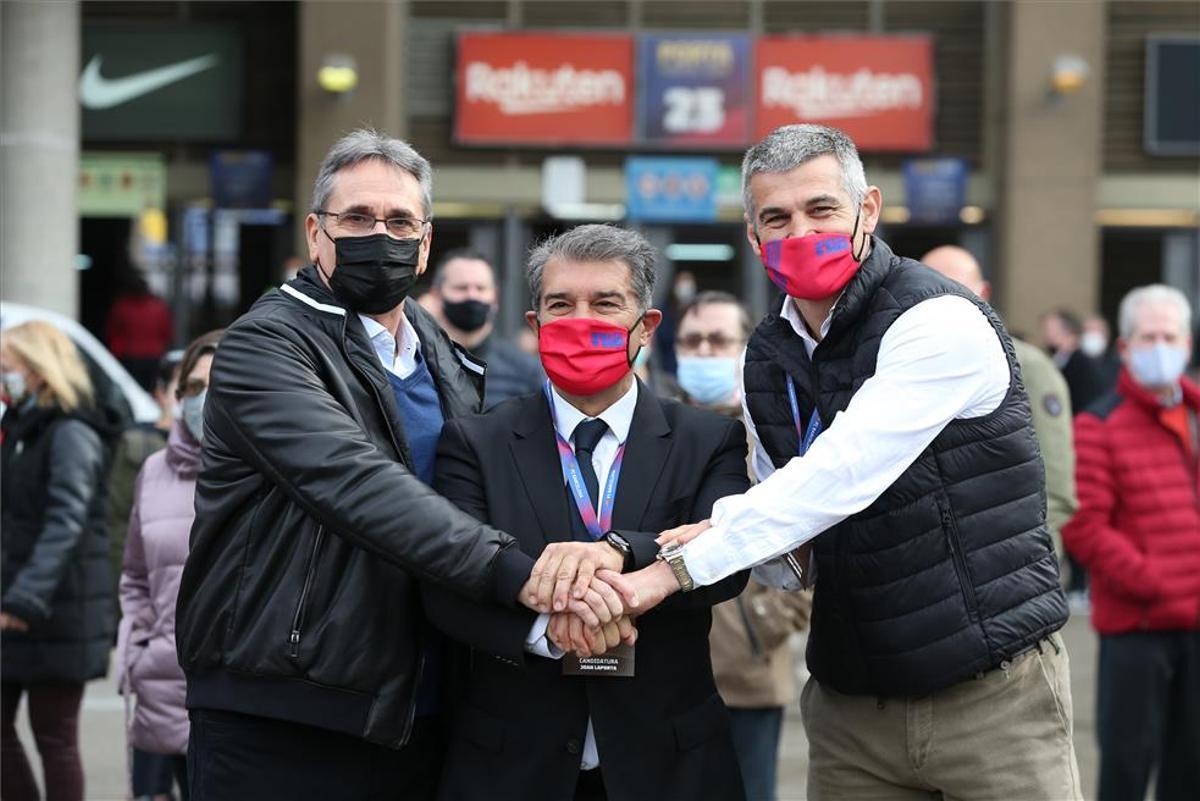 Laporta, junto a Masip y Valero Rrivera