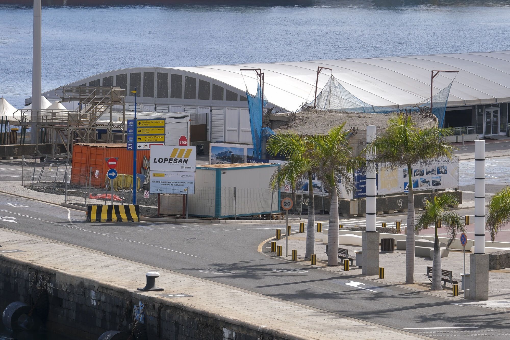 Obras de la nueva terminal de cruceros de Santa Catalina