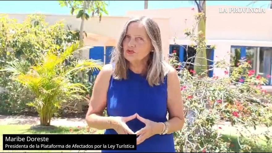 VÍDEO: Maribe Doreste, presidenta de la Plataforma de Afectados por la Ley Turística, explica la situación de numerosos propietarios de viviendas afectadas por la ley turística de Canarias