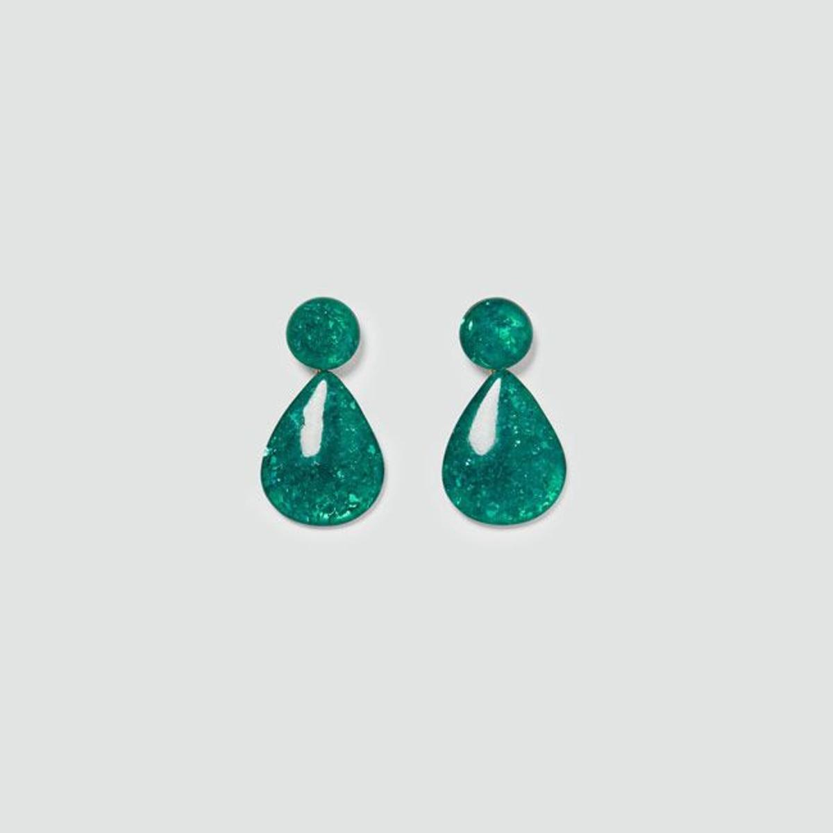 Pendientes de mármol verde de Zara