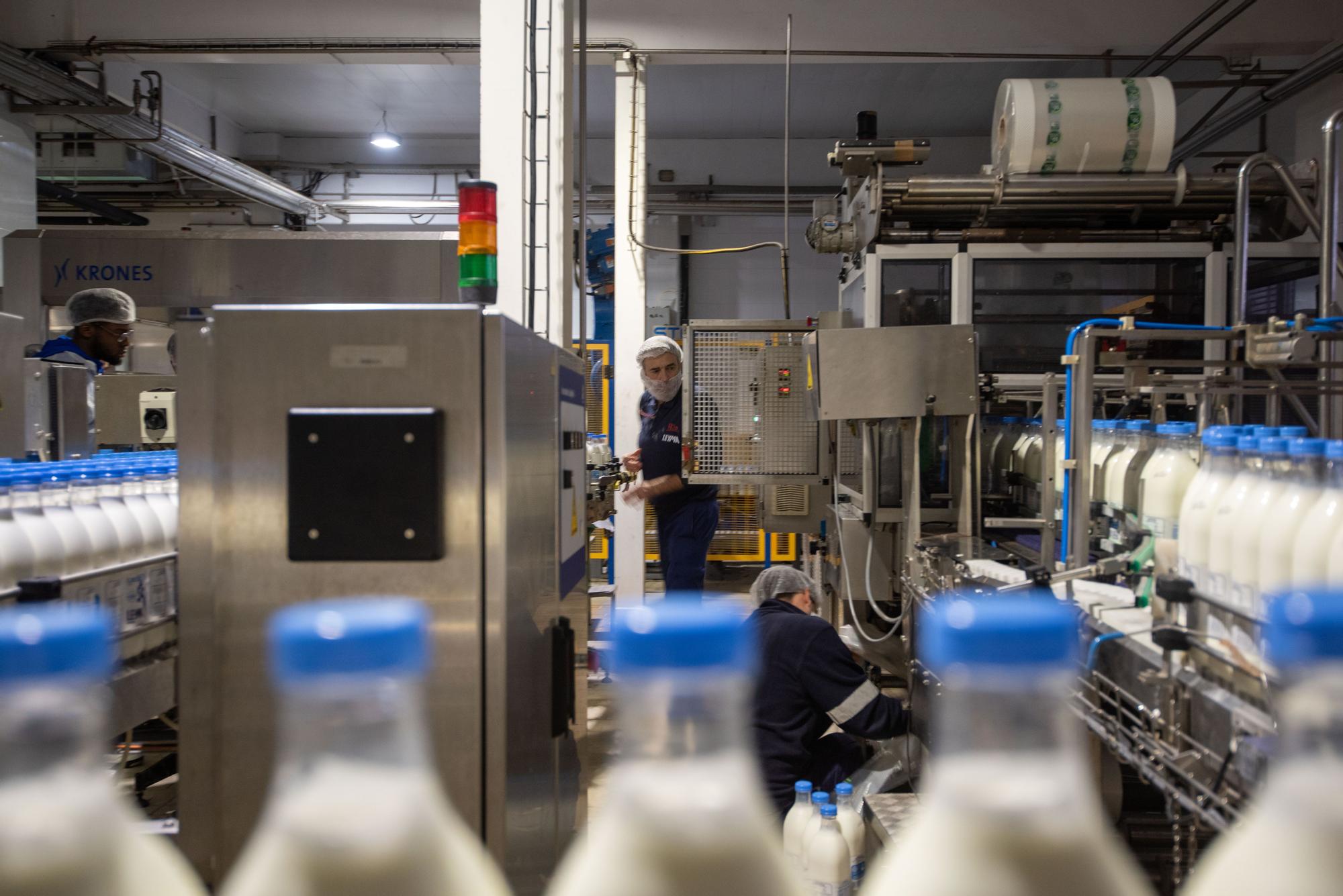 Los jugadores del Básquet Coruña visitan la fábrica de Leyma