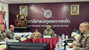 Rueda de prensa de la Policía de Tailandia en Koh Phangan.