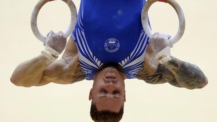 El gimnasta alcoyano Néstor Abad durante el Campeonato de España de Valladolid.