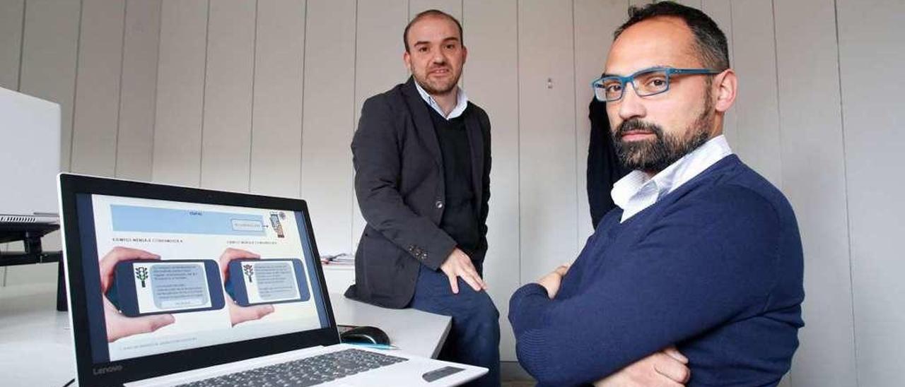 Bernardo Fanjul y Paulino Álvarez, en la oficina avilesina de Energintel.