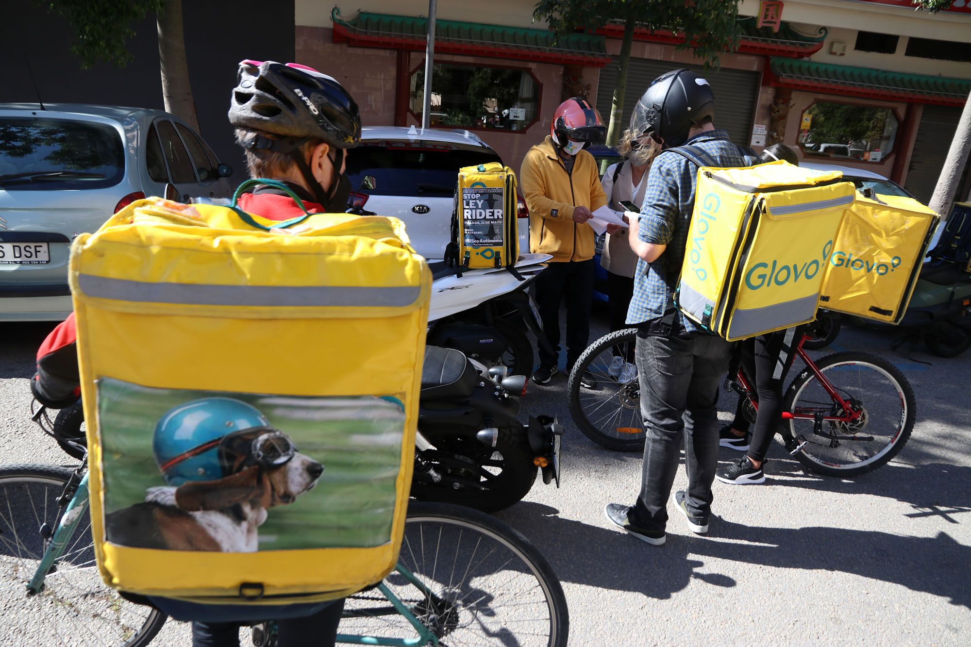 Las imágenes de la protesta contra la nueva Ley Rider en Málaga