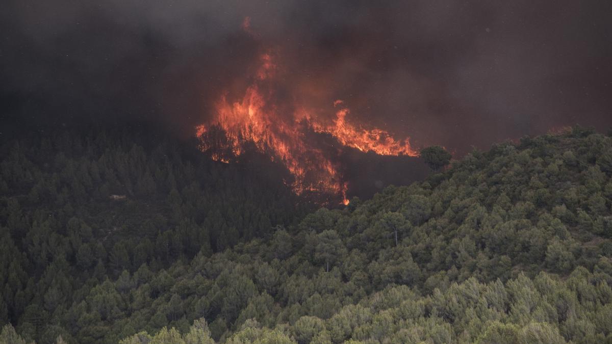 Un instant de l&#039;incendi del Pont de Vilomara