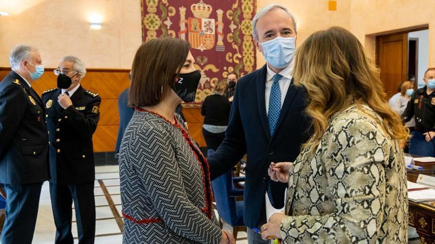 Azcón, Fernández y Serrano este miércoles en una reunión.