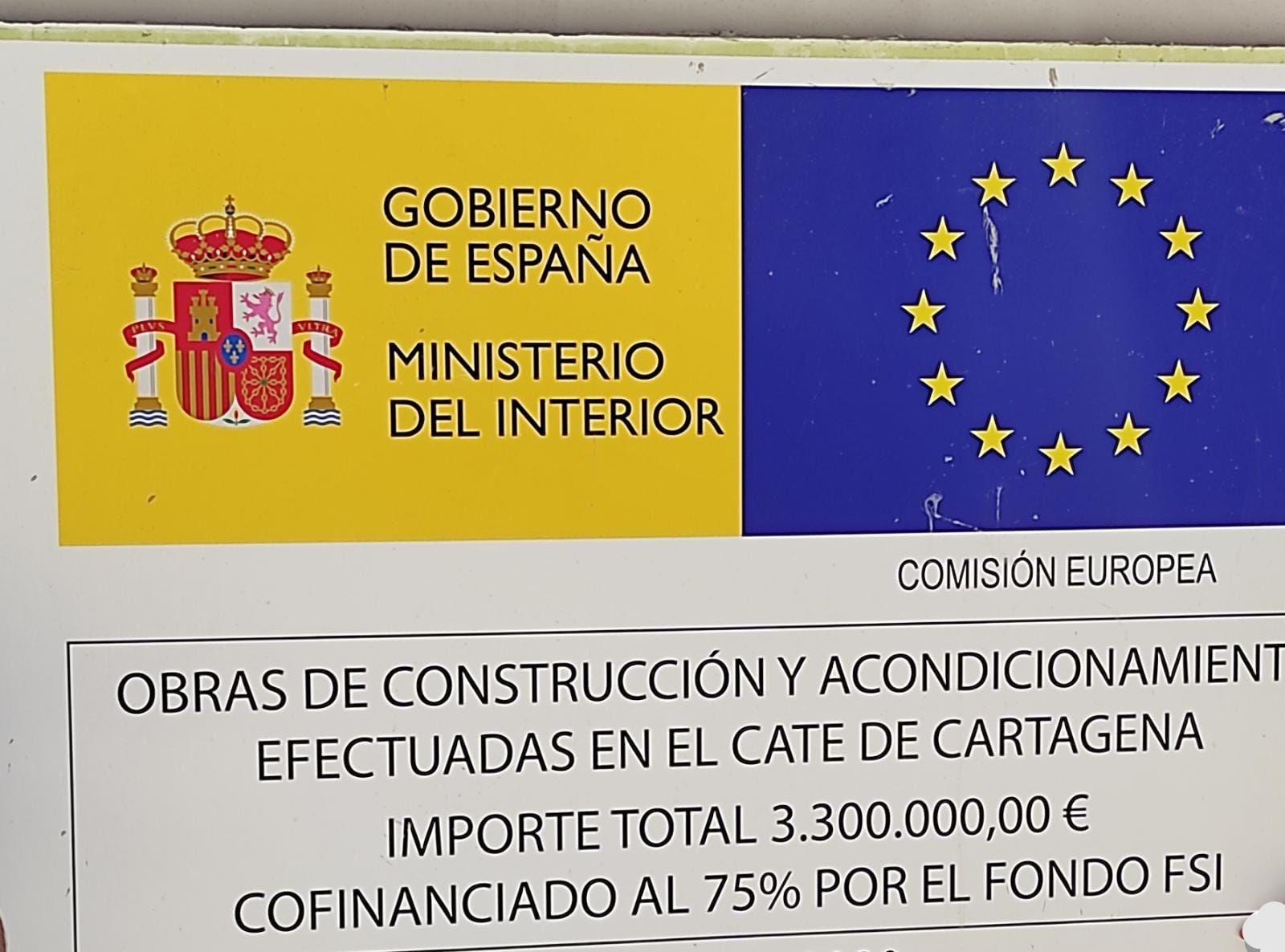 Cartel que detalla lo que cuesta el CATE.