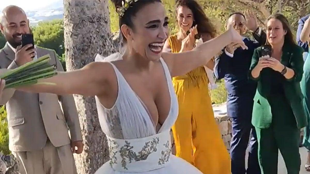 Cristina Rodriguez vestida de novia en su boda