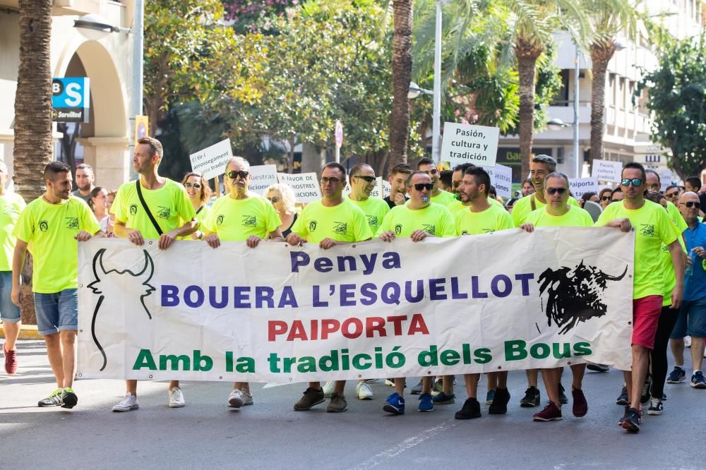 Protesta a favor de los bous en Paiporta