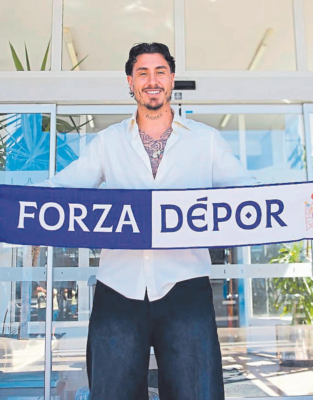 Giménez, a su llegada a A Coruña