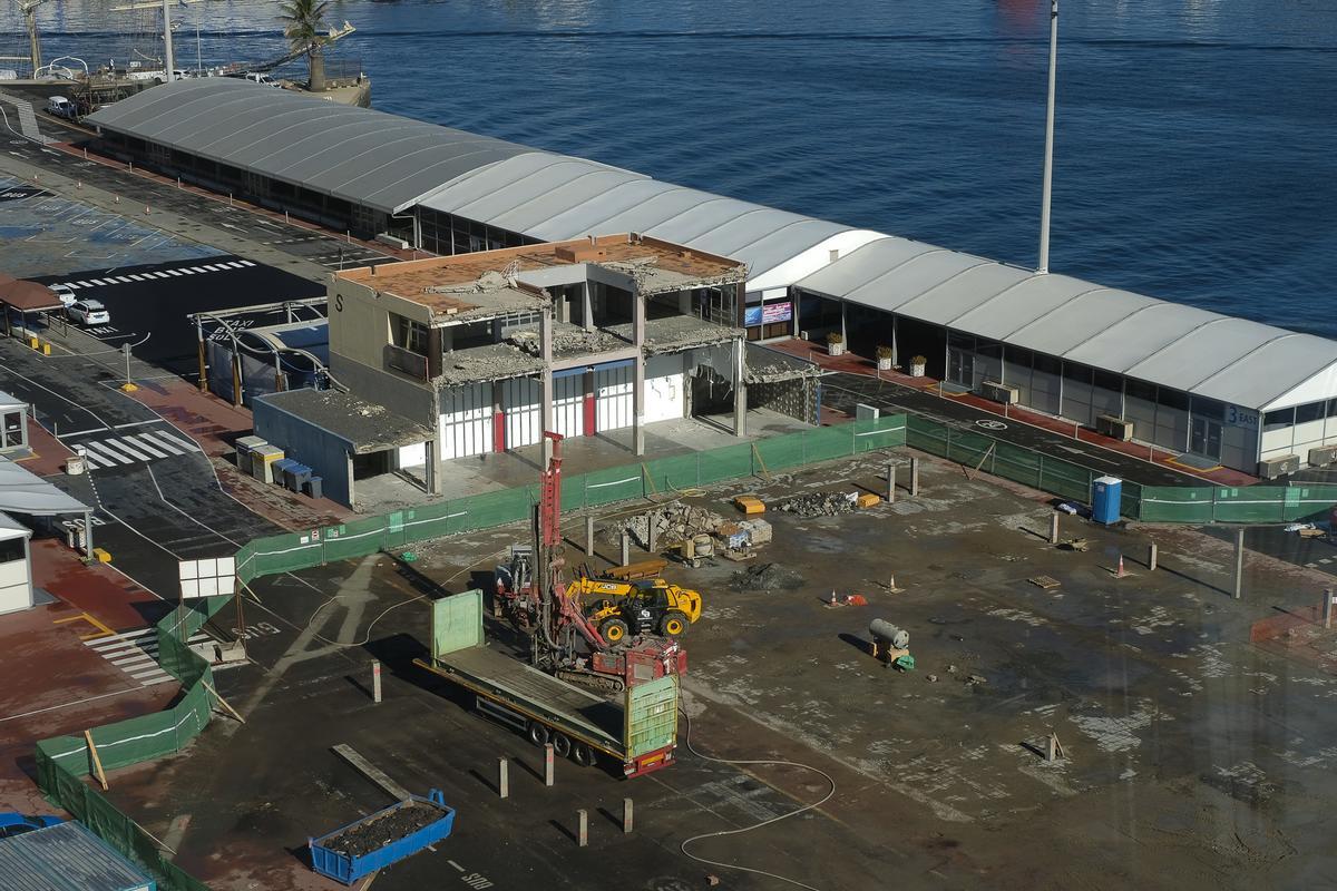 01-12-2023 LAS PALMAS DE GRAN CANARIA. Vistas de las obras en la terminal muelle de cruceros | 01/12/2023 | Fotógrafo: Andrés Cruz